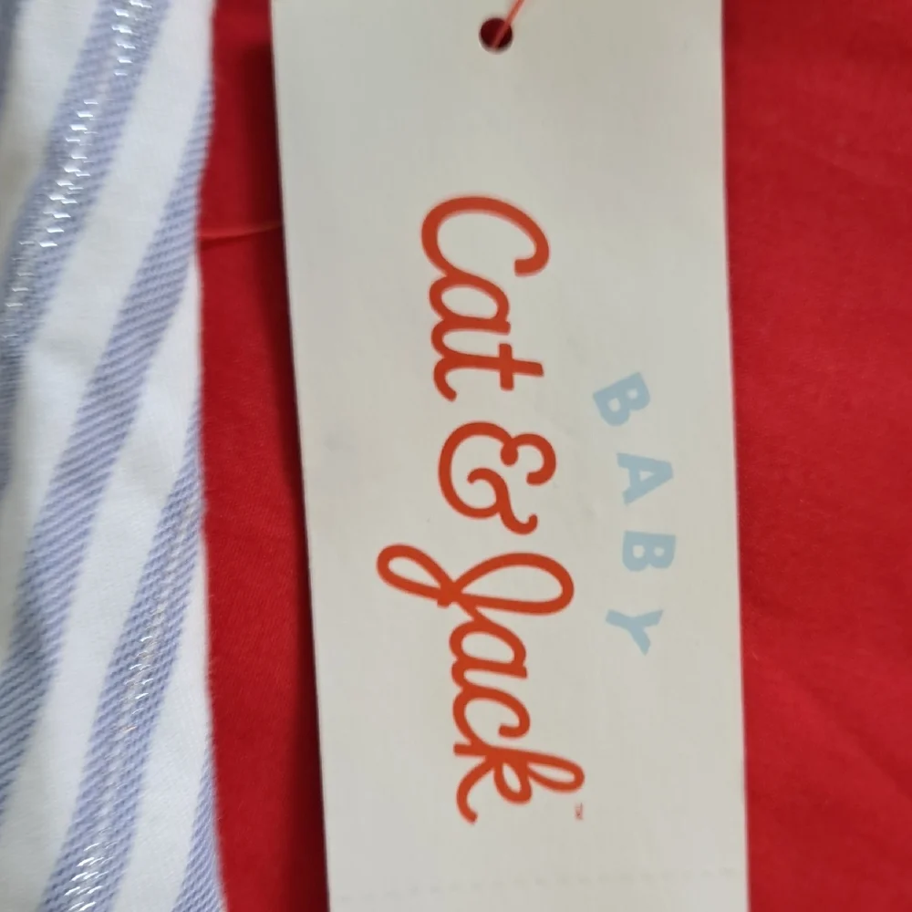 Cat & Jack Blue and White Striped Diaper Cover
